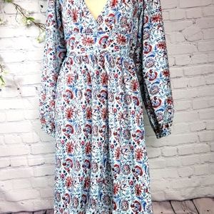 MISSLOOK FLORAL PRINT LONG SLEEVE MAXI DRESS SZ M